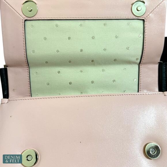 🖤💗 Kate Spade Colorblock Black Pink Leather Shoulder Bag with Gold Bar~RARE!! - Picture 8 of 16